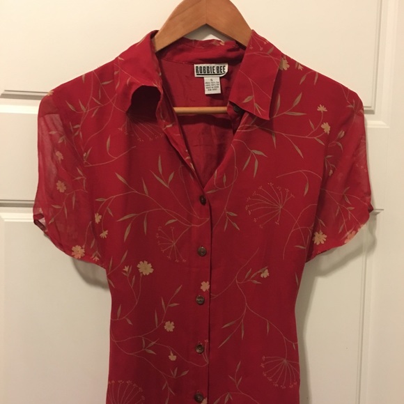 Robbie bee silk red dress - Picture 2 of 6